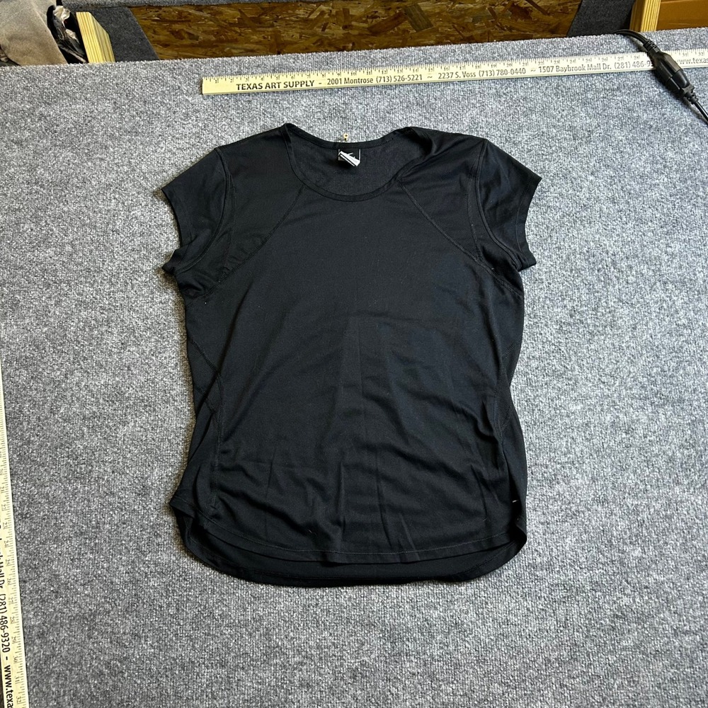 Nike Shirt Womens Size XL Black Dri-Fit Athletic Mesh Short Sleeve Crew Neck Top
